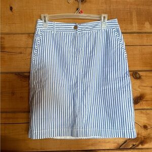 Talbots white and blue a-line skirt